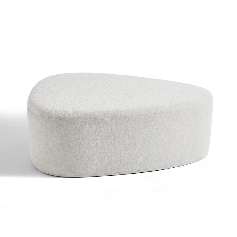 Pouf rembourré triangulaire arrondi – Repose-pieds en tissu, siège unique (bleu / gris / vert / sable clair / gris clair)