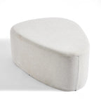 Pouf rembourré triangulaire arrondi – Repose-pieds en tissu, siège unique (bleu / gris / vert / sable clair / gris clair)