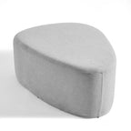 Pouf rembourré triangulaire arrondi – Repose-pieds en tissu, siège unique (bleu / gris / vert / sable clair / gris clair)