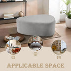 Pouf rembourré triangulaire arrondi – Repose-pieds en tissu, siège unique (bleu / gris / vert / sable clair / gris clair)