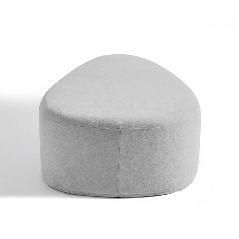 Pouf rembourré triangulaire arrondi – Repose-pieds en tissu, siège unique (bleu / gris / vert / sable clair / gris clair)