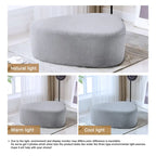 Pouf rembourré triangulaire arrondi – Repose-pieds en tissu, siège unique (bleu / gris / vert / sable clair / gris clair)