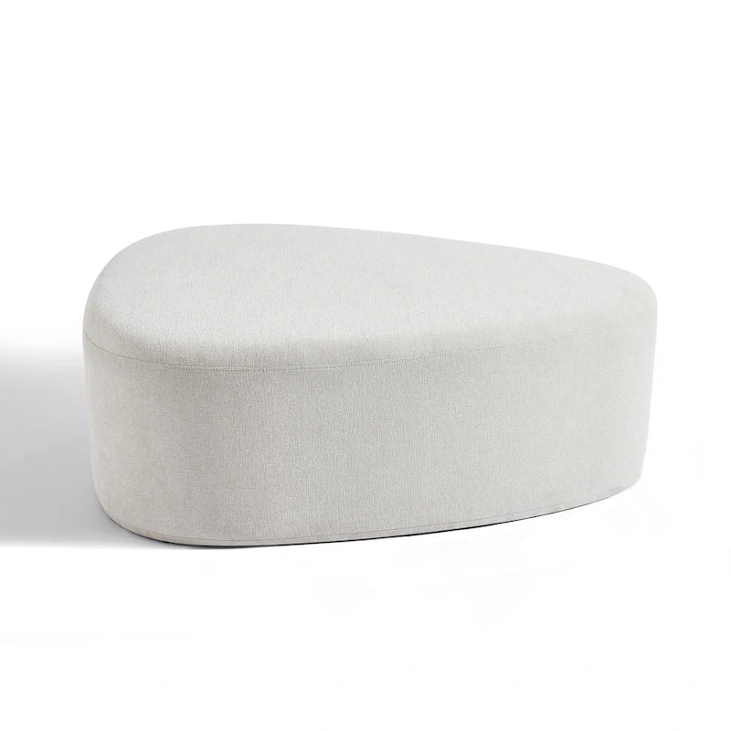Pouf rembourré triangulaire arrondi – Repose-pieds en tissu, siège unique (bleu / gris / vert / sable clair / gris clair)