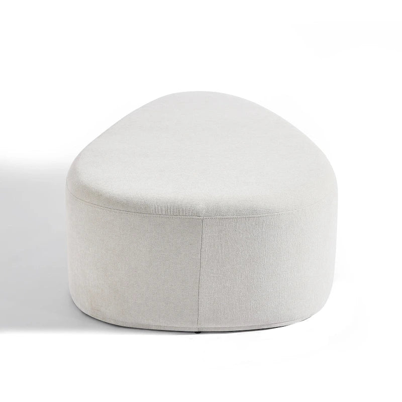 Pouf rembourré triangulaire arrondi – Repose-pieds en tissu, siège unique (bleu / gris / vert / sable clair / gris clair)