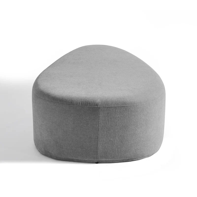 Pouf rembourré triangulaire arrondi – Repose-pieds en tissu, siège unique (bleu / gris / vert / sable clair / gris clair)