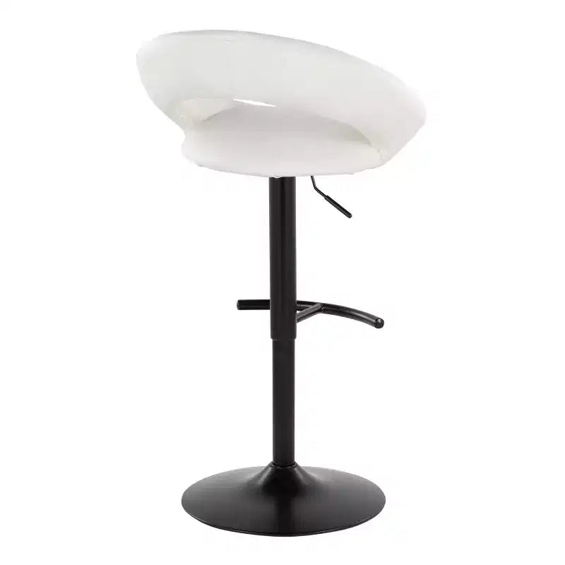 LumiSource Ensemble de 2 tabourets de bar réglables Posh Métal noir/PU blanc