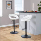 LumiSource Ensemble de 2 tabourets de bar réglables Posh Métal noir/PU blanc