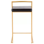 Lot de 3 tabourets de bar à hauteur de comptoir Fuji Stacker de LumiSource, Or/PU noir