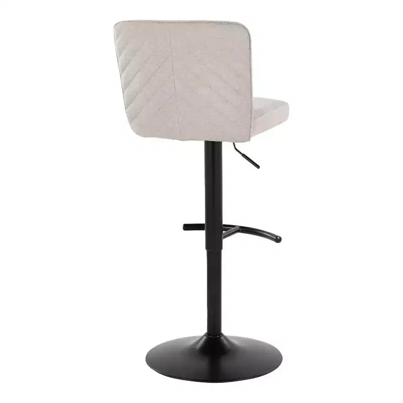 LumiSource Lot de 2 tabourets de bar réglables Henry en métal noir et tissu beige