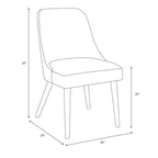 Skyline Furniture Tara Chaise de Salle à Manger Velours Paon