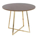 LumiSource Cosmo Wood Dining Table Gold/Walnut