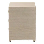 bali & pari Table de chevet à 3 tiroirs Quinn en toile de jute tissée Naturel/Doré