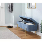Banc LumiSource Daniella Or/Tissu Bleu