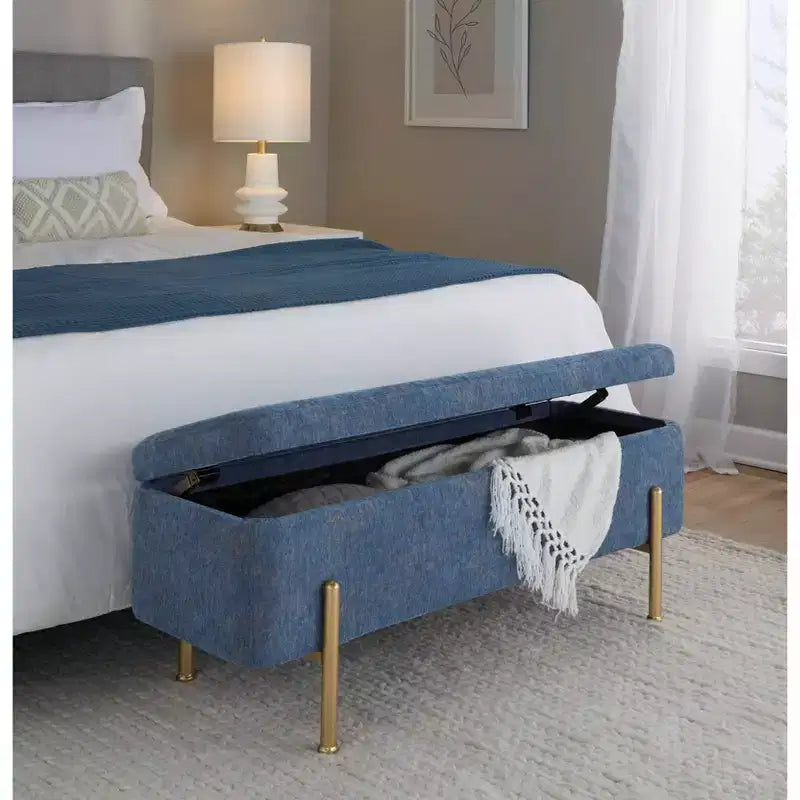 Banc LumiSource Daniella Or/Tissu Bleu