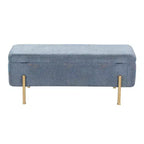 Banc LumiSource Daniella Or/Tissu Bleu