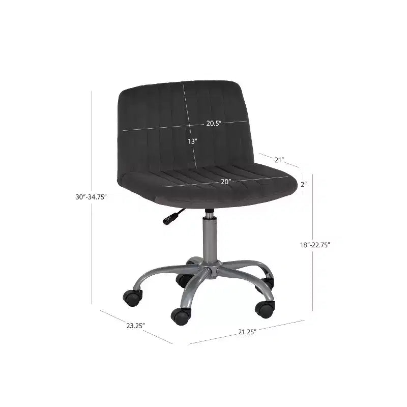 Chaise de bureau Linon Stratton grise