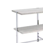 Table console Brecon chêne blanc/finition chrome, Acme Furniture