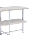 Table console Brecon chêne blanc/finition chrome, Acme Furniture