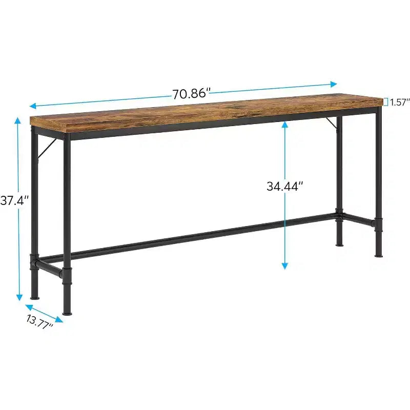 LITTLE TREE Table console étroite longue de 180 cm, marron