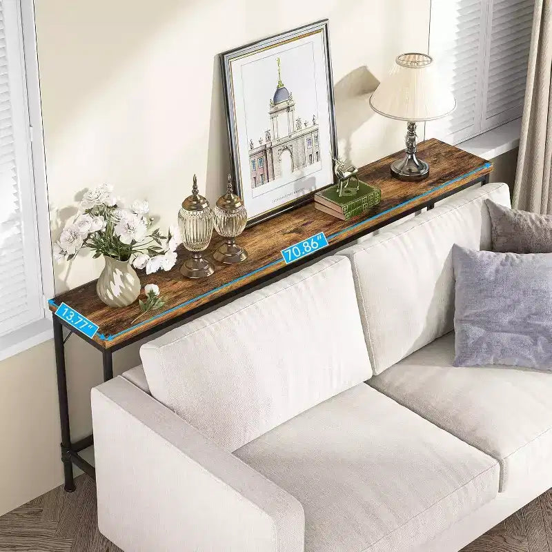 LITTLE TREE Table console étroite longue de 180 cm, marron