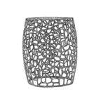 Christopher Knight Home Miles Table d'appoint moderne en aluminium en forme de tambour, nickel argenté