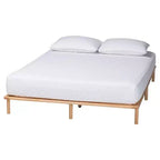 Baxton Studio Cadre de lit Queen Size Calhoun Marron naturel