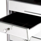 Miroir-armoire à bijoux argenté avec tiroirs et crochets pour colliers – 1 personne