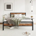 Tête de lit rustique en bois noir pour lit plateforme, 1 personne