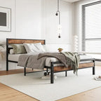 Tête de lit rustique en bois noir pour lit plateforme, 1 personne