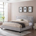 Cadre de lit king-size traditionnel gris clair/gris foncé – 2 personnes