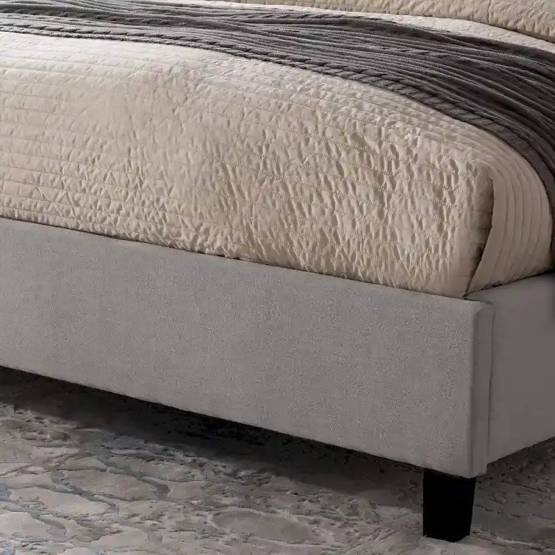 Cadre de lit king-size traditionnel gris clair/gris foncé – 2 personnes
