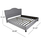 Cadre de lit king-size traditionnel gris clair/gris foncé – 2 personnes