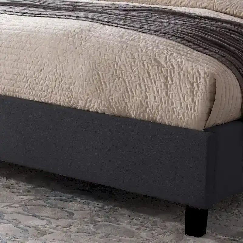 Cadre de lit king-size traditionnel gris clair/gris foncé – 2 personnes