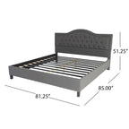 Cadre de lit king-size traditionnel gris clair/gris foncé – 2 personnes