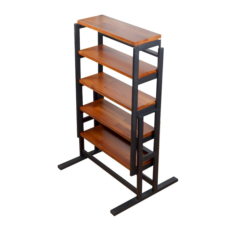 Table à manger convertible multifonctionnelle en bois d'acajou massif, étagère de table peu encombrante à commutation libre pour la maison et le studio