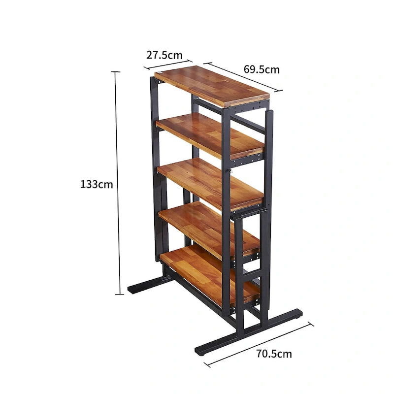 Table à manger convertible multifonctionnelle en bois d'acajou massif, étagère de table peu encombrante à commutation libre pour la maison et le studio