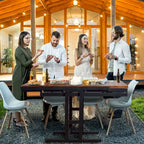 Table à manger convertible multifonctionnelle en bois d'acajou massif, étagère de table peu encombrante à commutation libre pour la maison et le studio