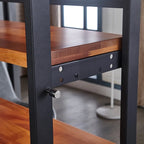 Table à manger convertible multifonctionnelle en bois d'acajou massif, étagère de table peu encombrante à commutation libre pour la maison et le studio