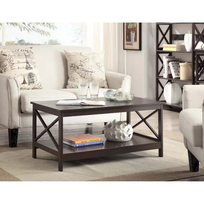 Table basse Oxford avec étagère Convenience Concepts
