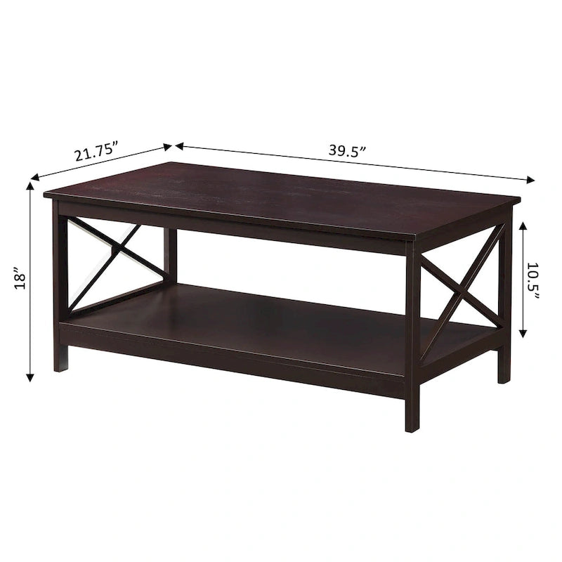 Table basse Oxford avec étagère Convenience Concepts
