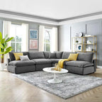Canapé d'angle 5 places en velours – Plusieurs coloris disponibles