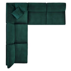 Canapé d'angle 5 places en velours – Plusieurs coloris disponibles