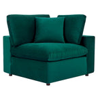 Canapé d'angle 5 places en velours – Plusieurs coloris disponibles