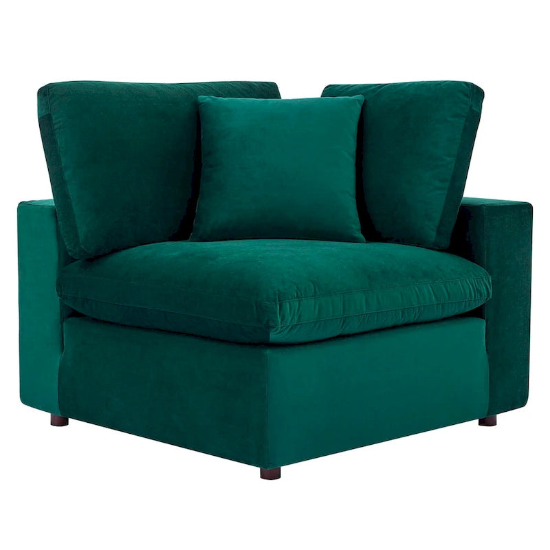 Canapé d'angle 5 places en velours – Plusieurs coloris disponibles
