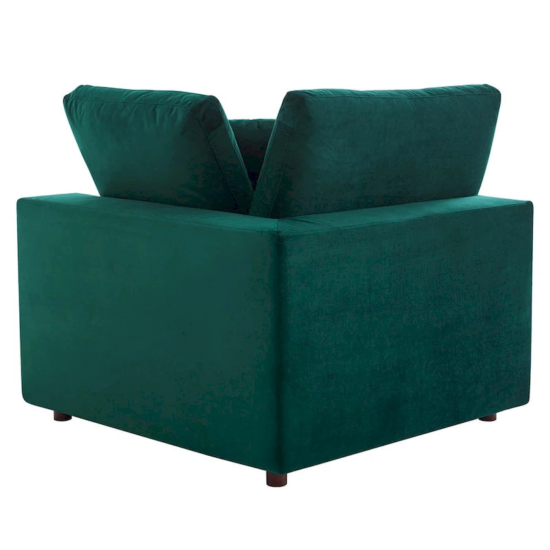 Canapé d'angle 5 places en velours – Plusieurs coloris disponibles