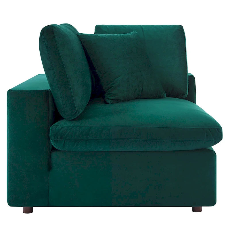 Canapé d'angle 5 places en velours – Plusieurs coloris disponibles