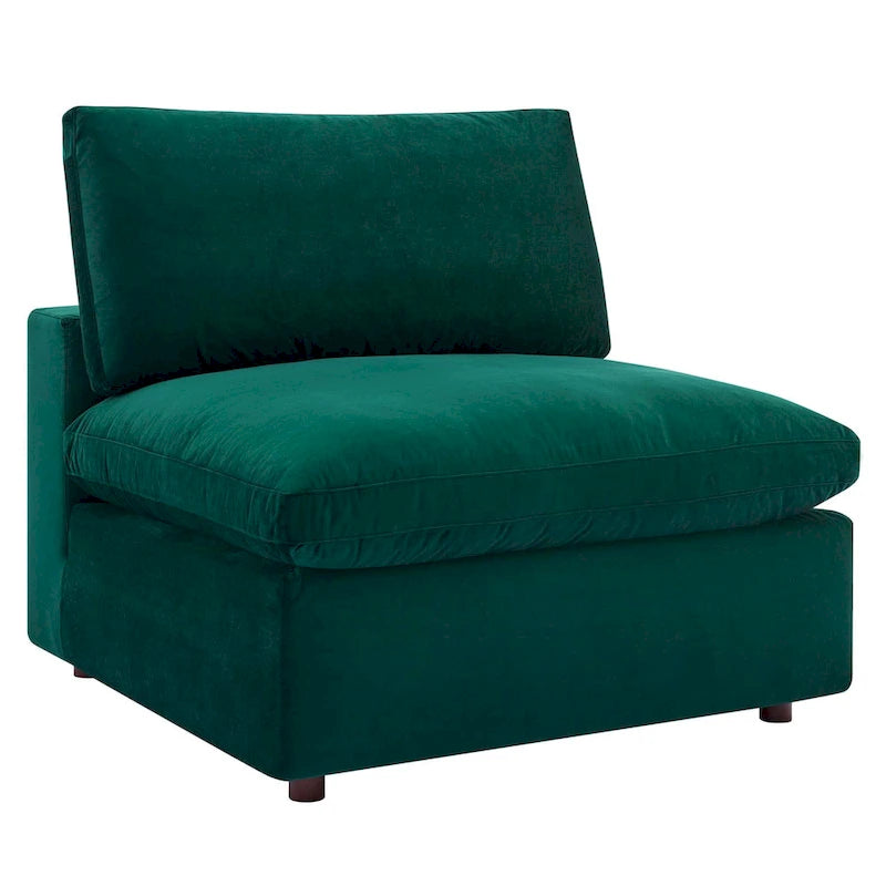Canapé d'angle 5 places en velours – Plusieurs coloris disponibles