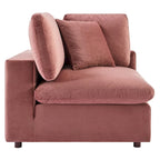 Canapé d'angle 5 places en velours – Plusieurs coloris disponibles