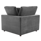 Canapé d'angle 5 places en velours – Plusieurs coloris disponibles