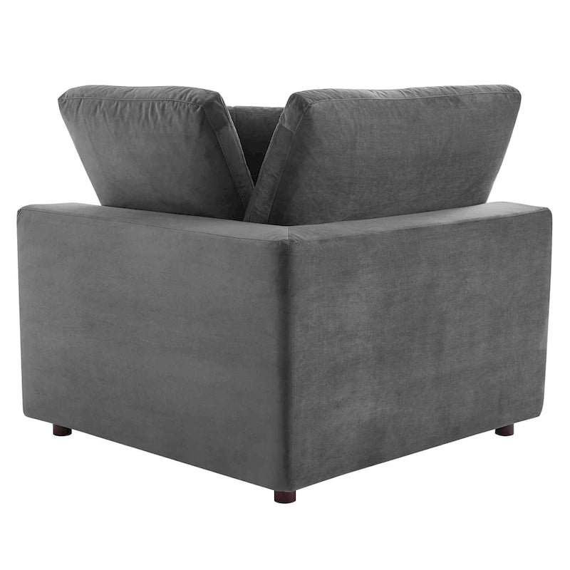 Canapé d'angle 5 places en velours – Plusieurs coloris disponibles